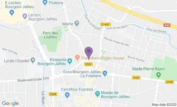 Localisation Crédit Agricole Agence de Bourgoin Jallieu