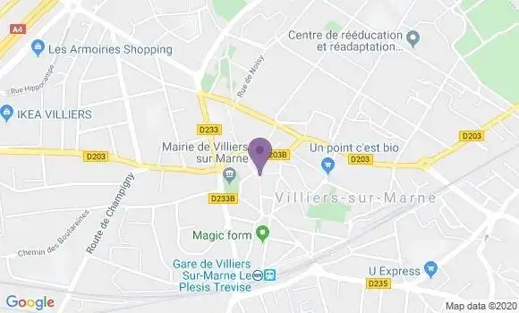 Localisation Crédit Agricole Agence de Villiers sur Marne