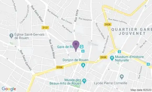 Localisation Crédit Agricole Agence de Rouen Gare