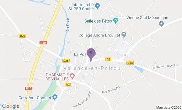 Localisation Crédit Agricole Agence de Couhé
