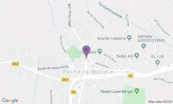 Localisation Crédit Agricole Agence de Roche la Molière