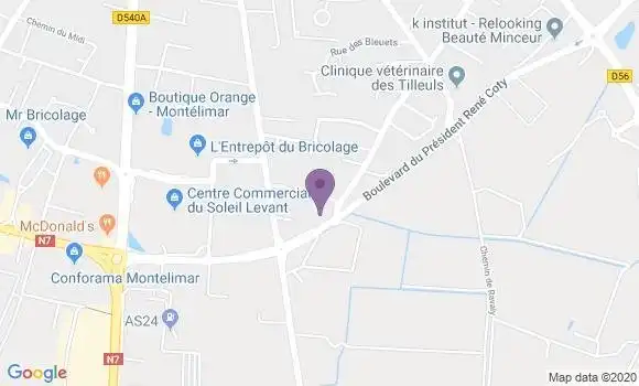 Localisation Crédit Agricole Agence de Montélimar Professionnels