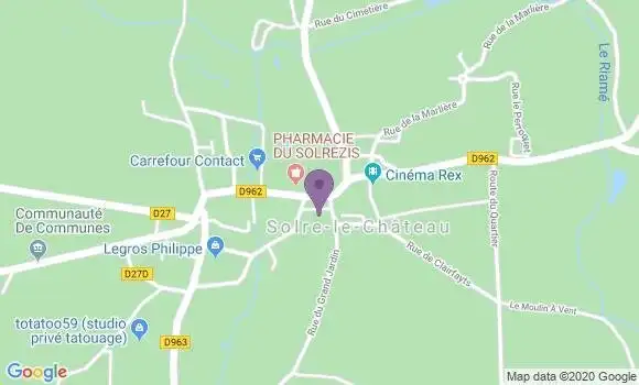 Localisation Crédit Agricole Agence de Solre le Château
