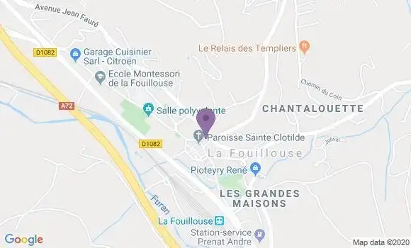 Localisation Crédit Agricole Agence de La Fouillouse