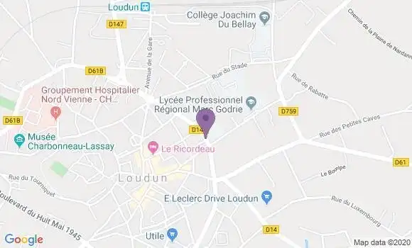 Localisation Crédit Agricole Agence de Loudun