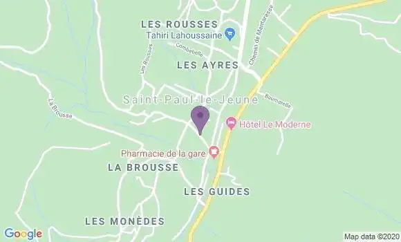 Localisation Crédit Agricole Agence de Saint Paul le Jeune
