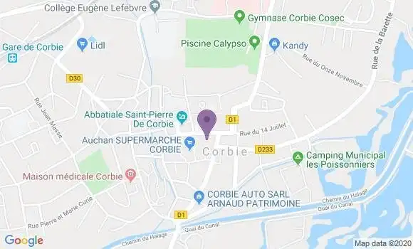 Localisation Crédit Agricole Agence de Corbie