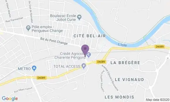 Localisation Crédit Agricole Agence de Boulazac