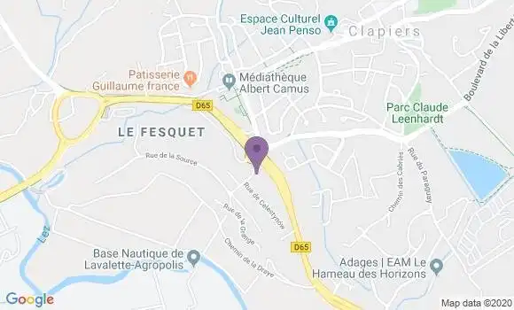 Localisation Crédit Agricole Agence de Clapiers