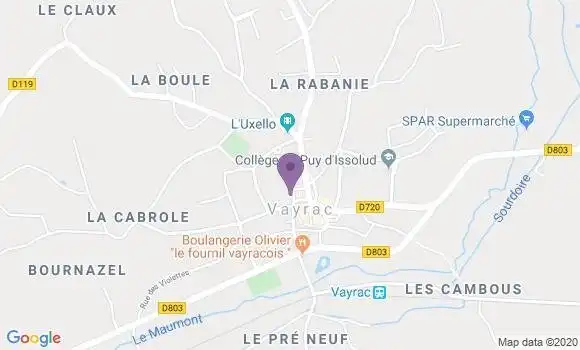 Localisation Crédit Agricole Agence de Vayrac