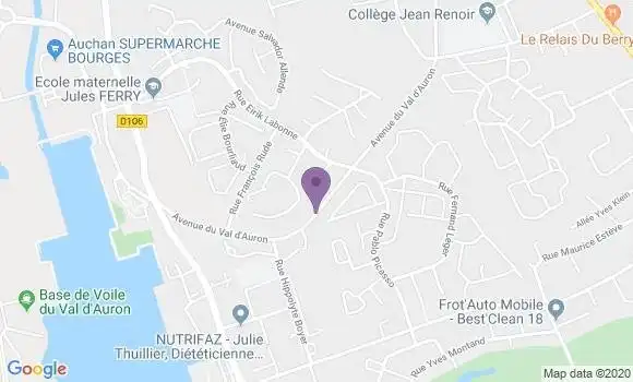 Localisation LCL Agence de Bourges Val d
