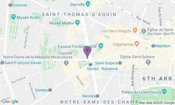 Localisation Crédit Agricole Agence de Paris Sèvres Babylone