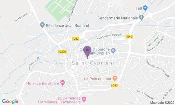 Localisation Crédit Agricole Agence de Saint Cyprien Village