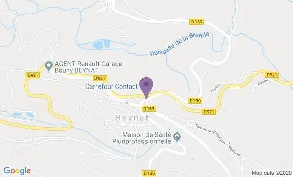Localisation Crédit Agricole Agence de Beynat