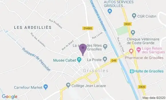 Localisation Crédit Agricole Agence de Grisolles