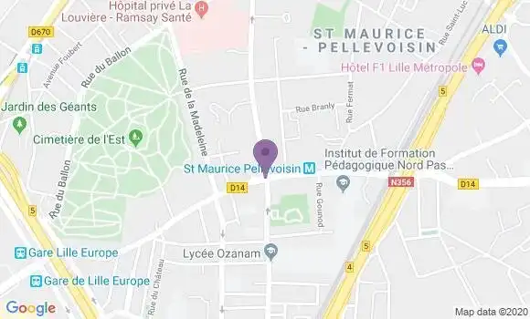 Localisation LCL Agence de Lille Saint Maurice