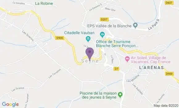 Localisation Crédit Agricole Agence de Seyne les Alpes