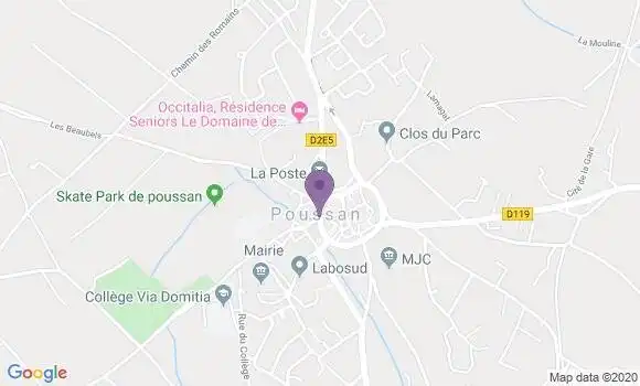Localisation Crédit Agricole Agence de Poussan