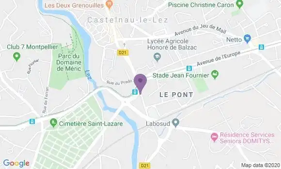 Localisation LCL Agence de Castelnau le Lez