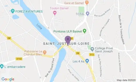 Localisation Crédit Agricole Agence de Saint Just sur Loire