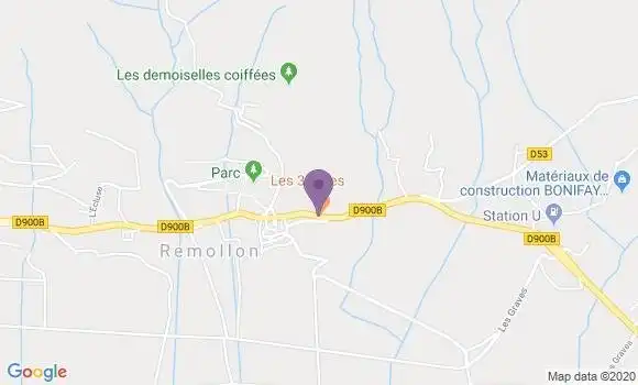 Localisation Crédit Agricole Agence de Remollon