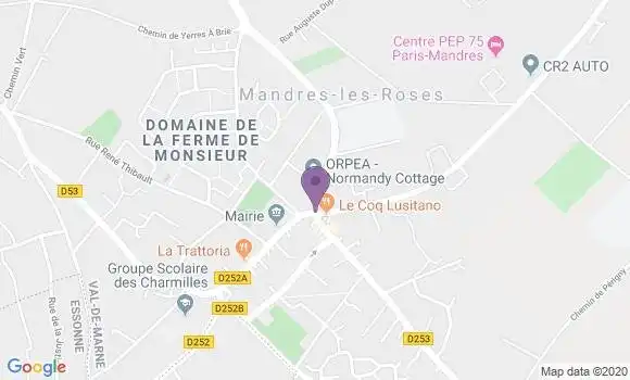 Localisation Crédit Agricole Agence de Mandres les Roses