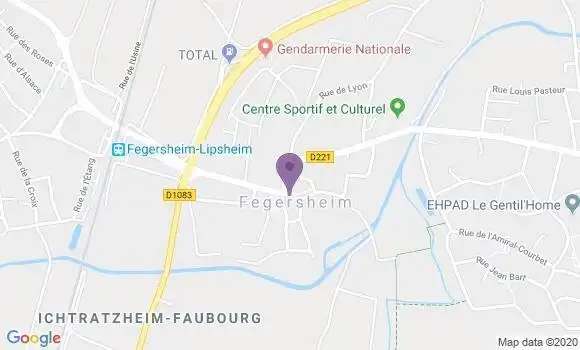 Localisation Crédit Agricole Agence de Fegersheim