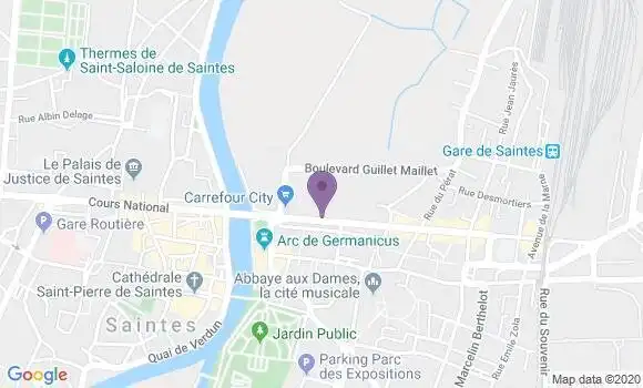 Localisation Crédit Agricole Agence de Saintes Banque Privée
