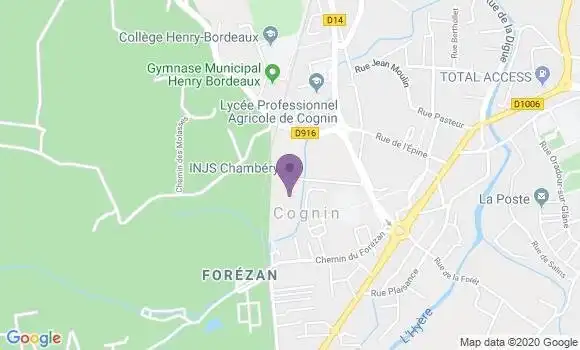 Localisation Crédit Agricole Agence de Cognin