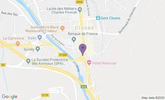 Localisation Crédit Agricole Agence de Cluses Centre