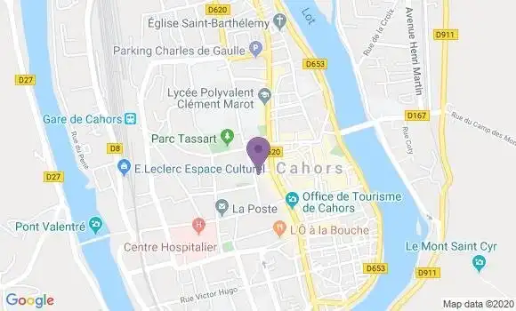 Localisation Crédit Agricole Agence de Cahors