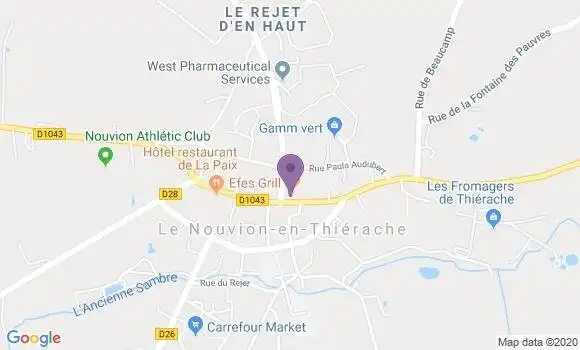 Localisation Crédit Agricole Agence de Le Nouvion en Thiérache