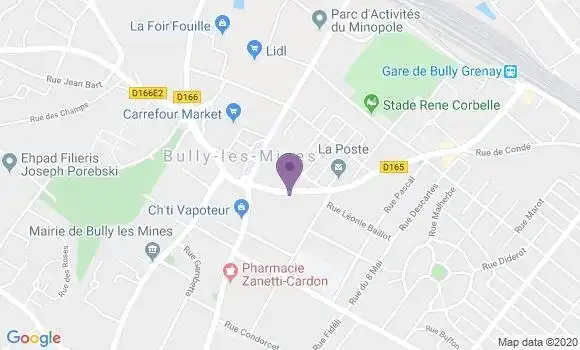 Localisation Crédit Agricole Agence de Bully les Mines