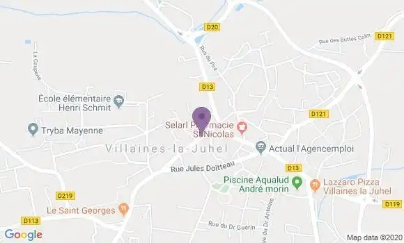 Localisation Crédit Agricole Agence de Villaines la Juhel
