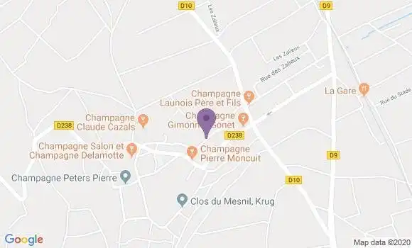 Localisation Crédit Agricole Agence de Le Mesnil sur Oger