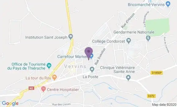 Localisation Société Générale Agence de Vervins