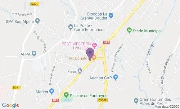 Localisation LCL Agence de Gap Sud
