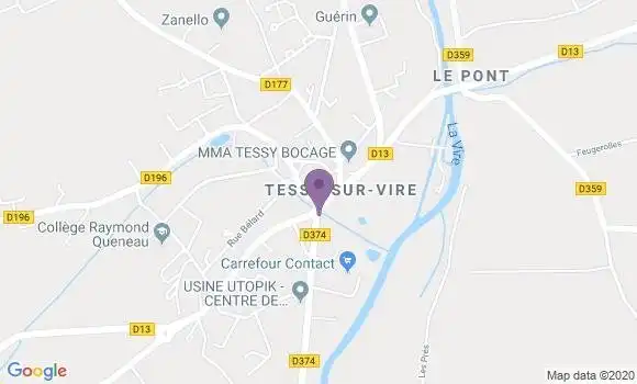 Localisation Crédit Agricole Agence de Tessy sur Vire