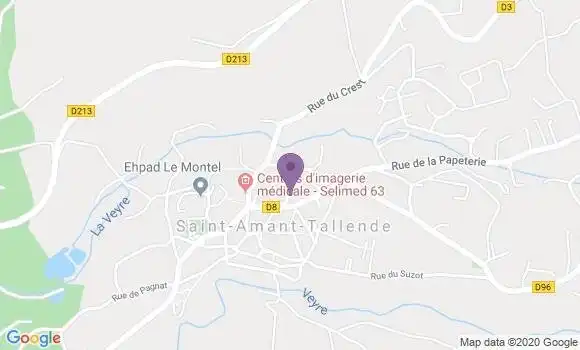 Localisation Crédit Agricole Agence de Saint Amant Tallende