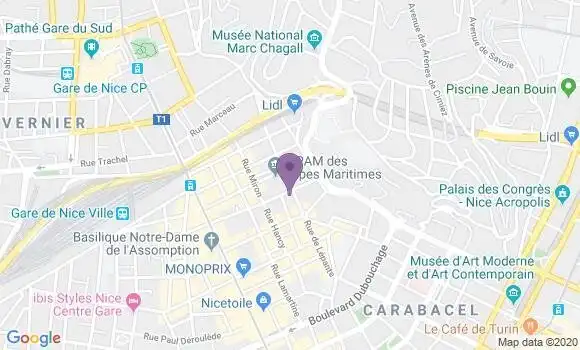 Localisation Crédit Agricole Agence de Nice Lépante