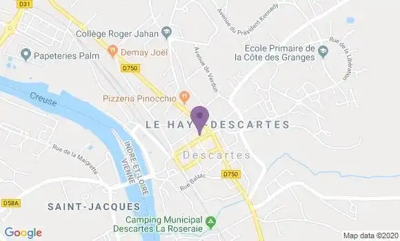 Localisation Crédit Agricole Agence de Descartes