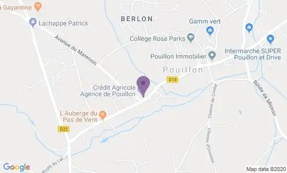 Localisation Crédit Agricole Agence de Pouillon