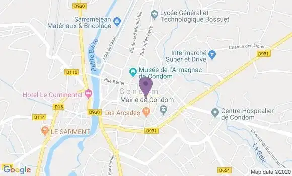 Localisation Crédit Agricole Agence de Condom Saint Pierre
