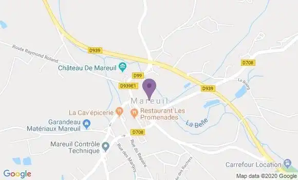 Localisation Crédit Agricole Agence de Mareuil