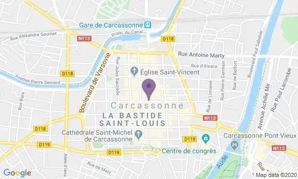 Localisation Crédit Agricole Agence de Carcassonne Carnot