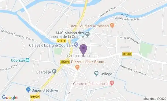 Localisation Crédit Agricole Agence de Coursan