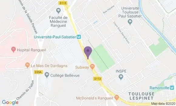 Localisation LCL Agence de Toulouse Bellevue