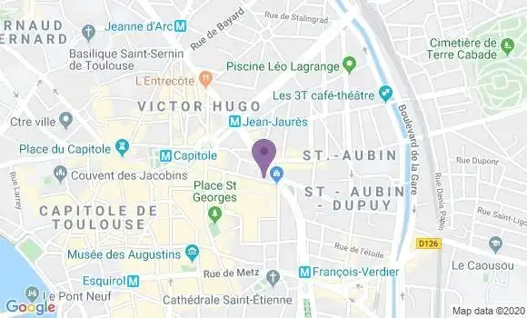 Localisation Crédit Agricole Agence de Toulouse Ouest Professionnelles