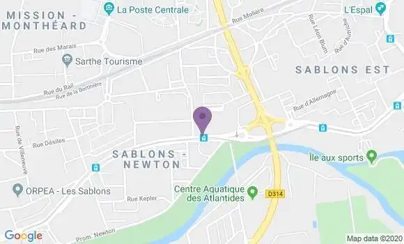 Localisation Crédit Agricole Agence de Le Mans les Sablons