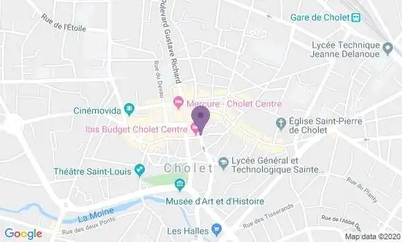 Localisation Crédit Agricole Agence de Cholet Travot